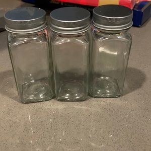 Set of 3 glass seasoning shakers